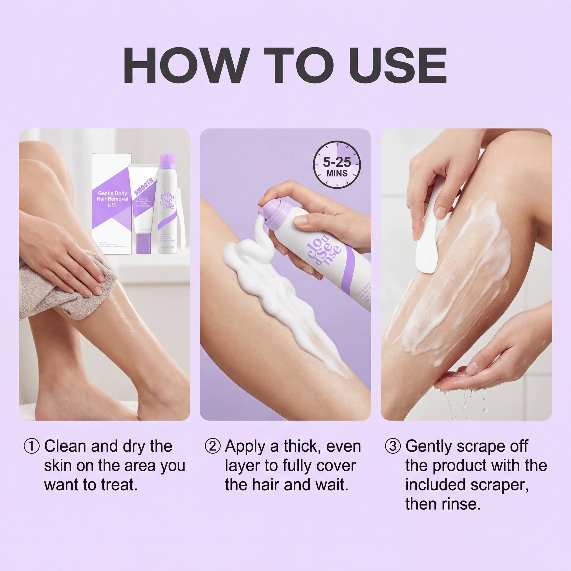 Hair Removal Cream for Underarm Leg Intimate Areas Painless Hair Remover Growth Inhibitor Gentle Soothing Depilatory Cream Kit