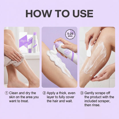 Hair Removal Cream for Underarm Leg Intimate Areas Painless Hair Remover Growth Inhibitor Gentle Soothing Depilatory Cream Kit