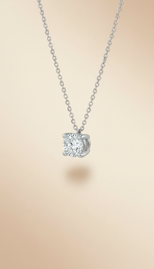Platinum Solitaire Pendant Necklace